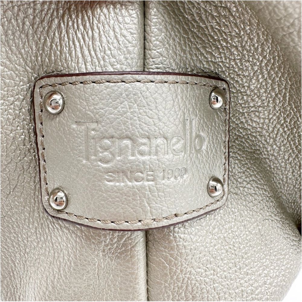 Tignanello Metallic Silver Leather Hobo Bag - Picture 4 of 13